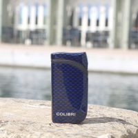 Colibri Falcon Carbon Fibre Single Jet Flame Lighter - Blue